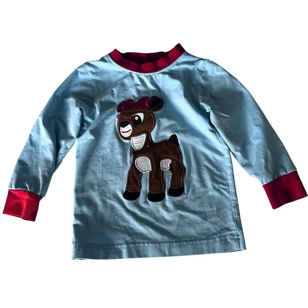 Smock Monkey Christmas deer tee
